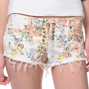 Billabong Lite Hearted Floral Lace Up Shorts